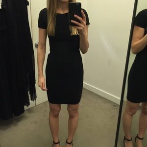 Black Boat Neck Herve Leger Dress, Size XS